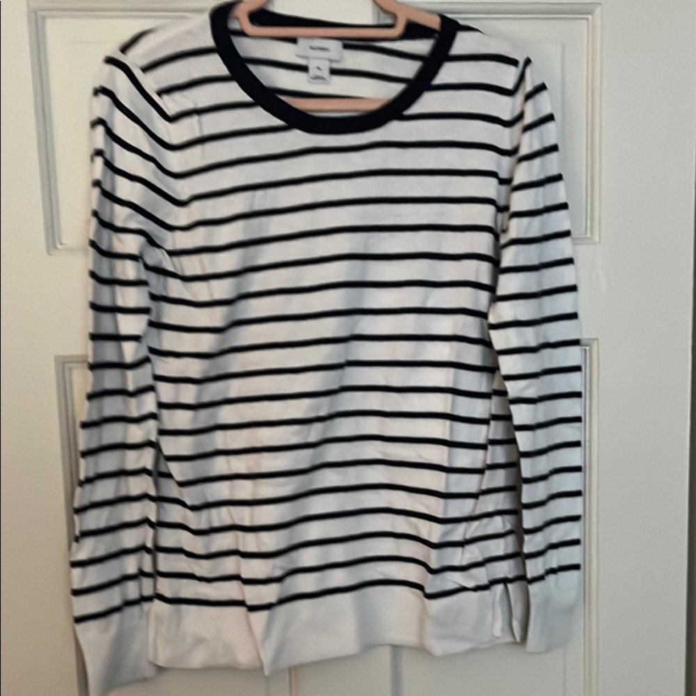 Striped Navy and White Sweater